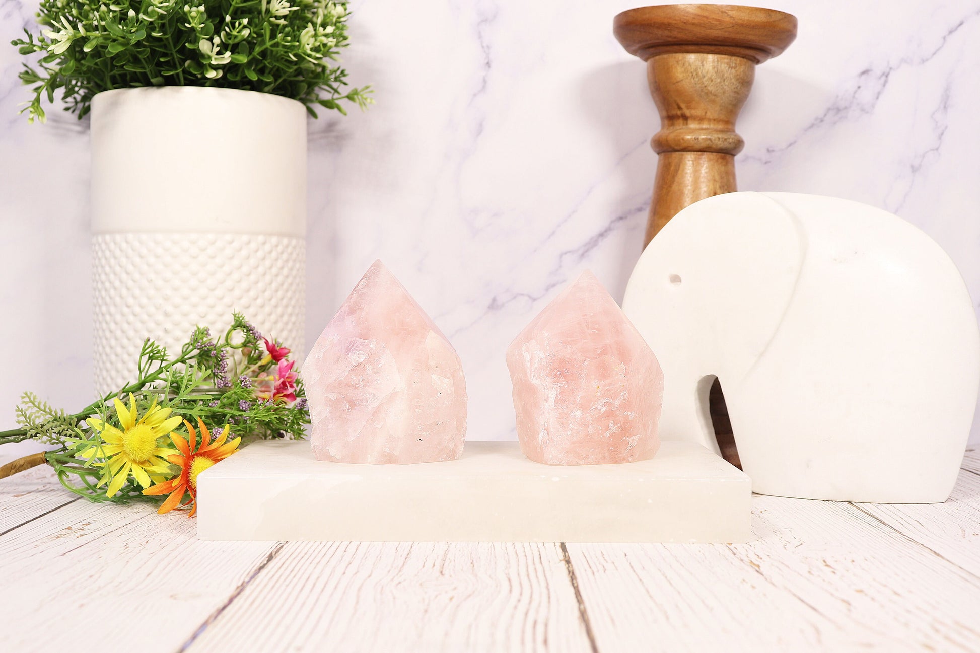 Rose Quartz Point Base Cut | | Natural Crystal Home Decor | Meditate with Devoted Intentions