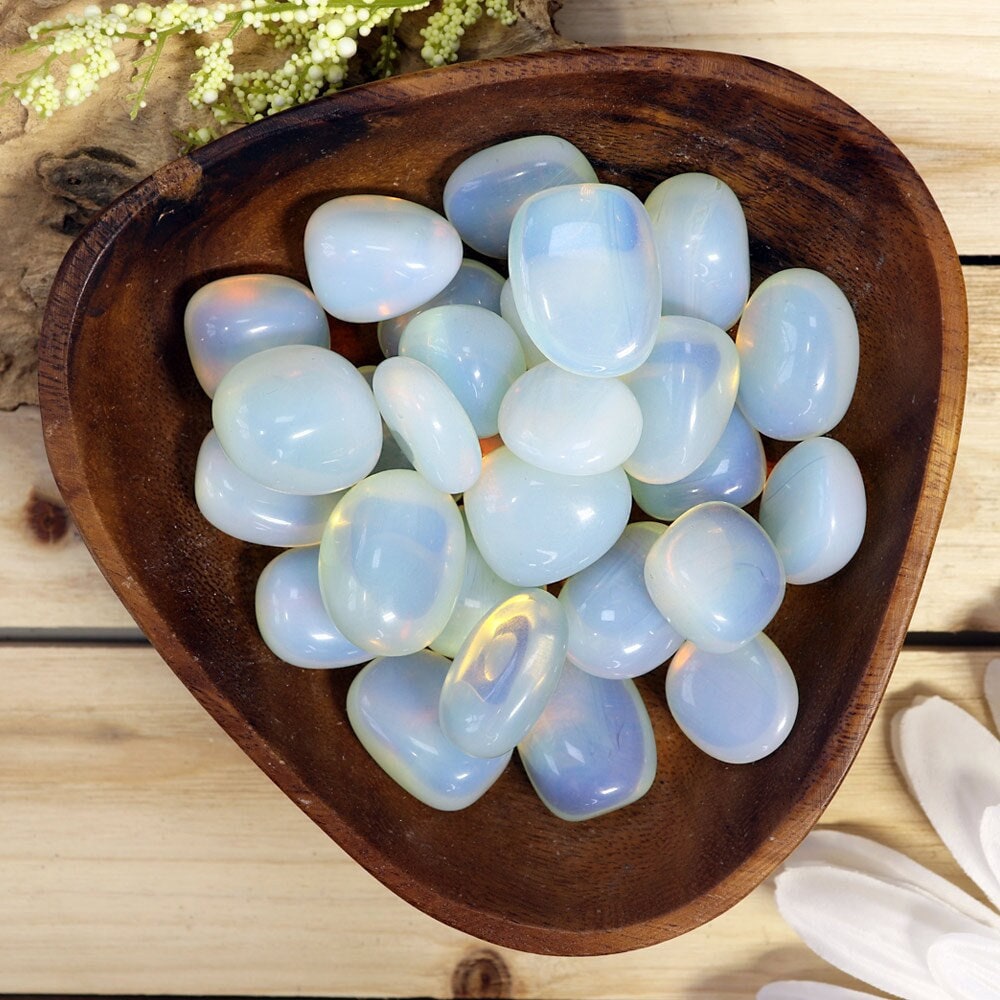 Wholesale Lot of Opalite Tumble Stones, Natural Polished Gemstone, Jewelry, DIY, Ethically Sourced