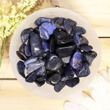 Wholesale Lot of Dumortierite Tumbled Stones, Natural Polished Gemstone, Jewelry, DIY, Ethically Sourced