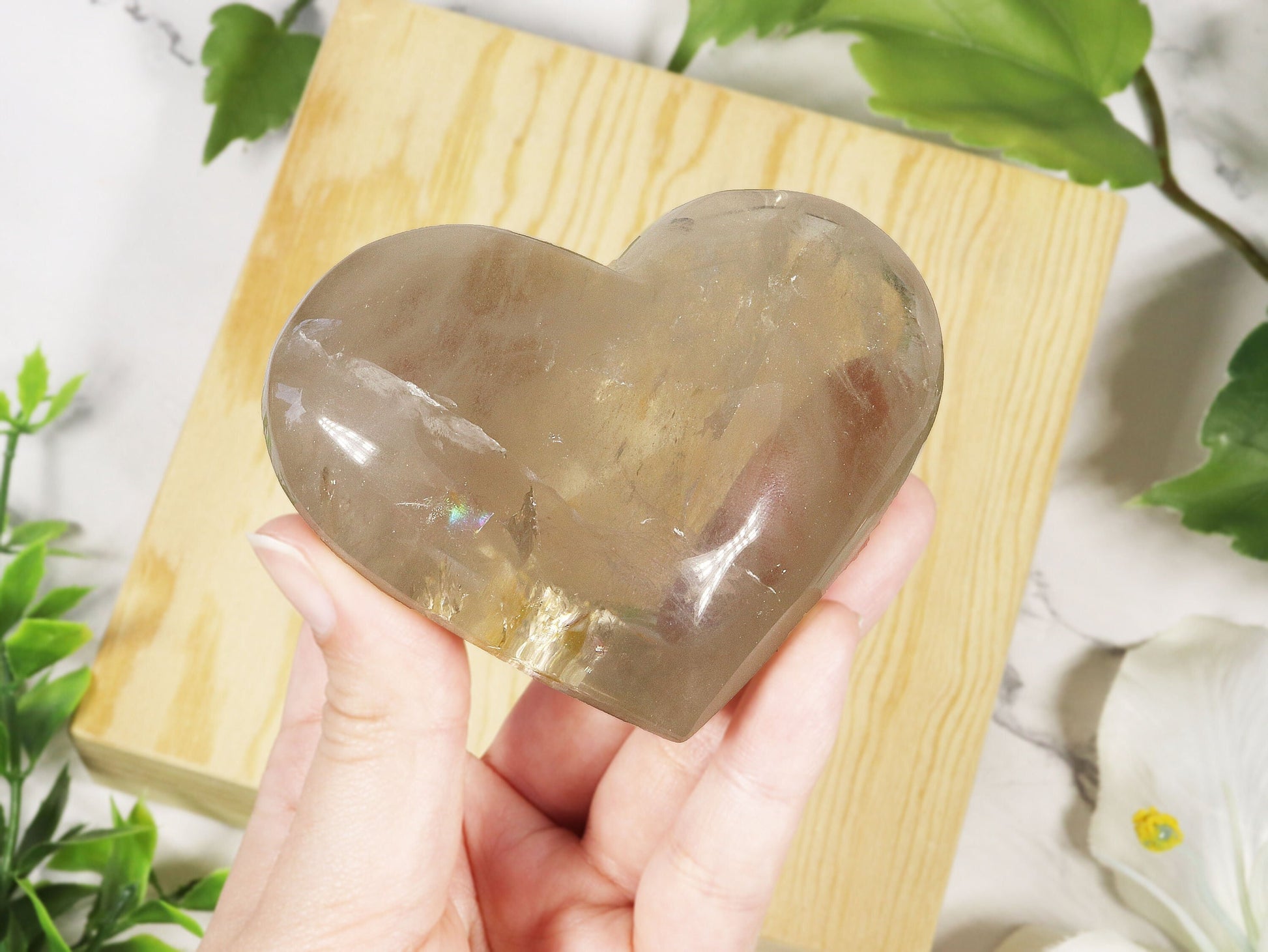 Smoky Quartz Heart, Natural Polished Gemstone, Pick your Own, Ethically Sourced