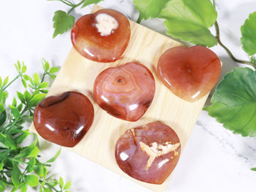 Carnelian Crystal Heart, Natural Polished Gemstone, Ethically Sourced