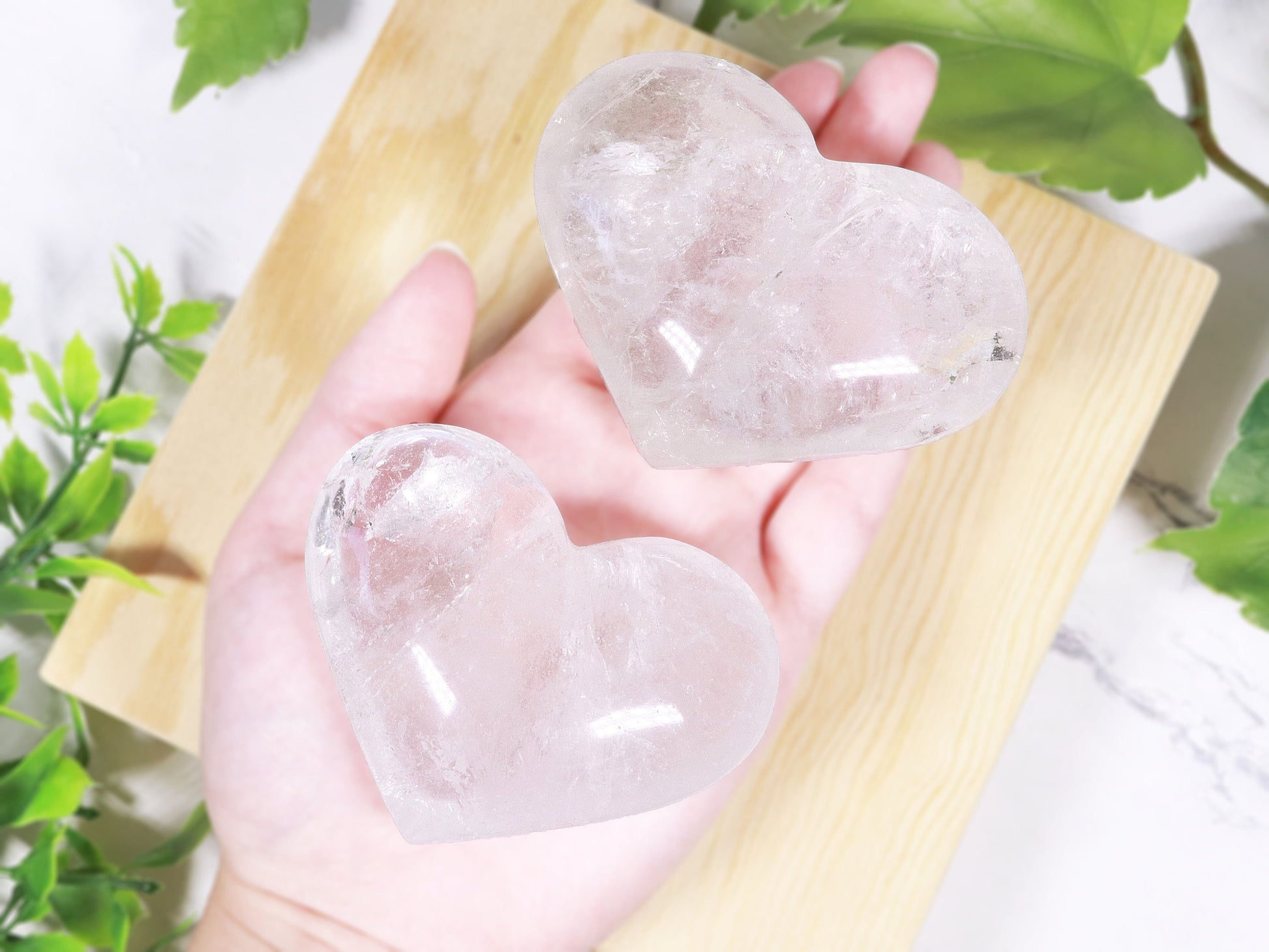 Clear Quartz Crystal Heart, Natural Polished Gemstone, Ethically Sourced