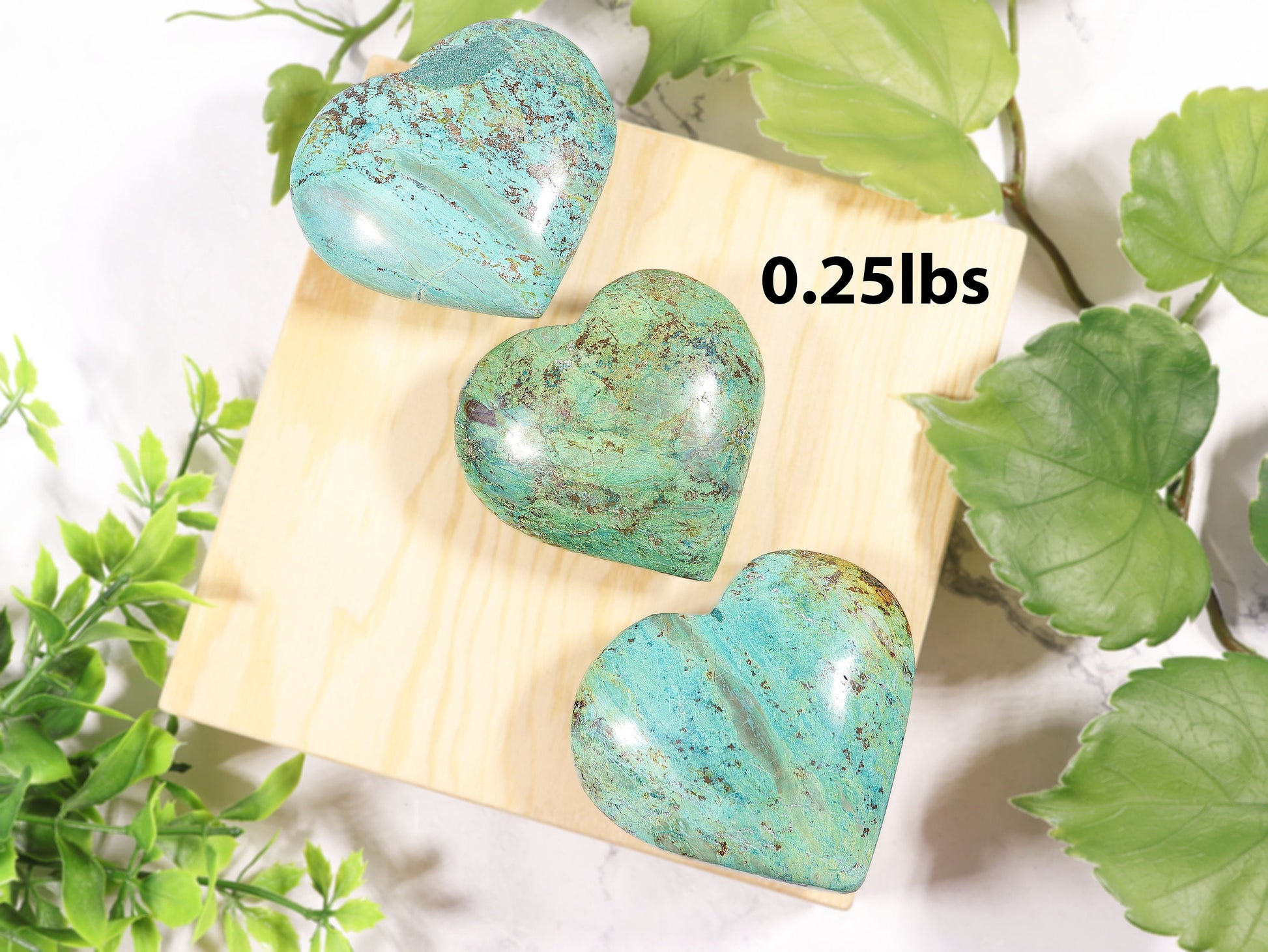 Natural Chrysocolla Crystal Heart, Natural Polished Gemstone, Ethically Sourced
