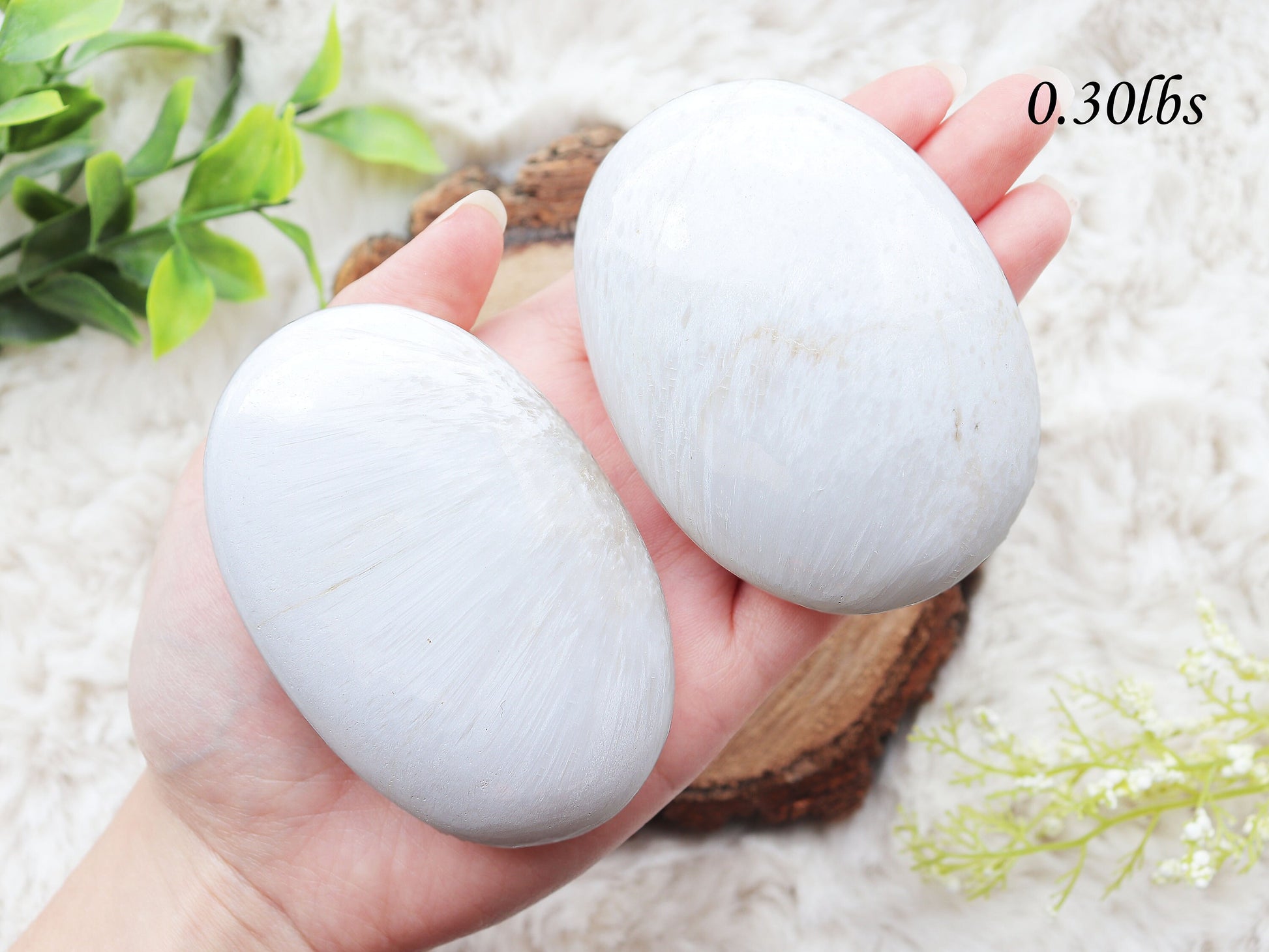 Scolecite Palm Stones, Ethically Sourced, Meditation and Dream Stone, Tranquility and Peace