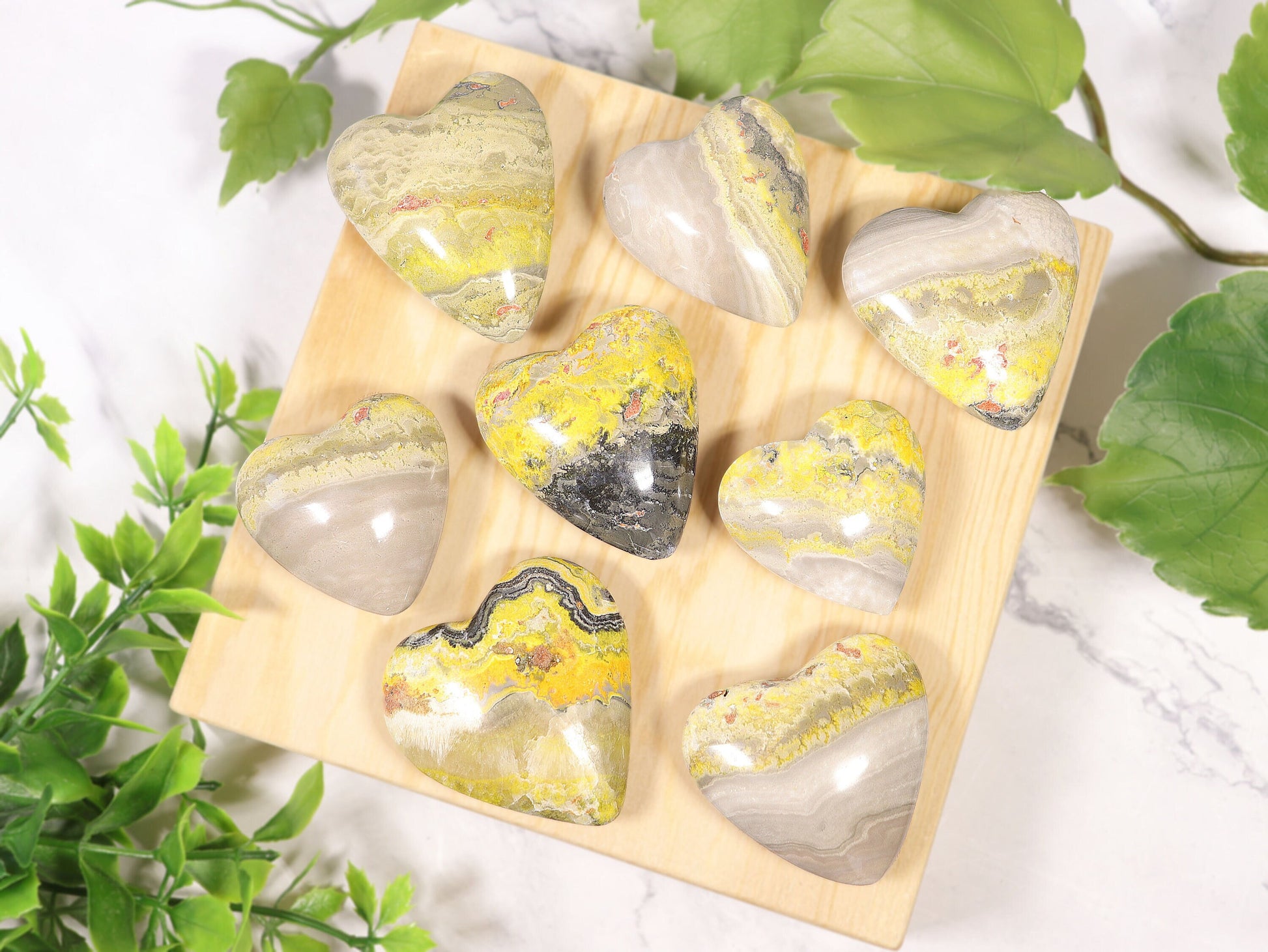 Bumble Bee Jasper, Crystal Heart, Natural Polished Gemstone, Ethically Sourced